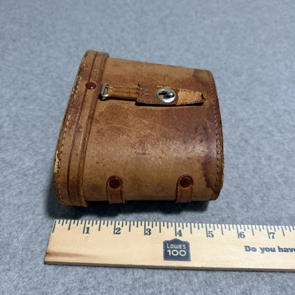 Vintage Binocular Prop Case Brown Leather Red Velvet Interior Flip Top Case Only